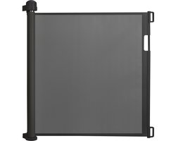 Traphekje Uitschuifbaar – Veiligheidshuisje voor Baby’s en Huisdieren – 87 cm Hoog, 180 cm Breed – Aluminium, PP & PVC – Kindveilig & Eenvoudig met 1 Hand Bediening – Zwart