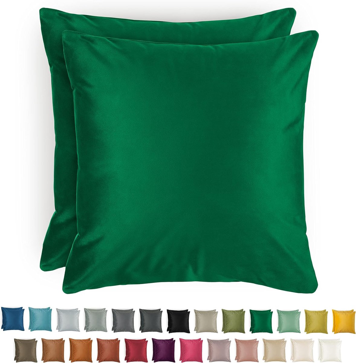 Famanu Fluwelen corduroy ribfluweel kussenhoezen set van 2 (40x60 cm) – luxe look – zachte sierkussenhoezen – botanisch groen Botanical Green - Groen