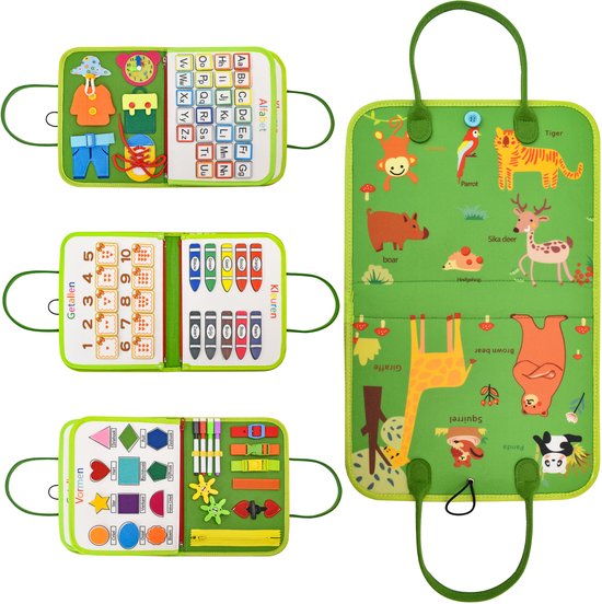 Busy Board Activiteitenboek voor Kinderen - Educatief Vilt Boek - Motoriek - Kleuren & Vormen - Schermvrij Speelgoed - Voor Thuis & Onderweg van Merkloos — afbeelding 2