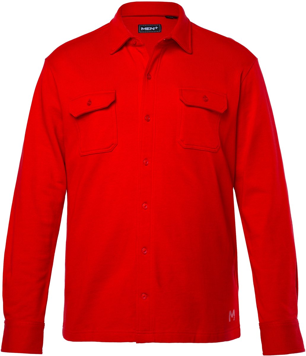Men Plus - Heren - Sweat-overhemd lange mouwen kentkraag Modern Fit - Salsa - Maat L