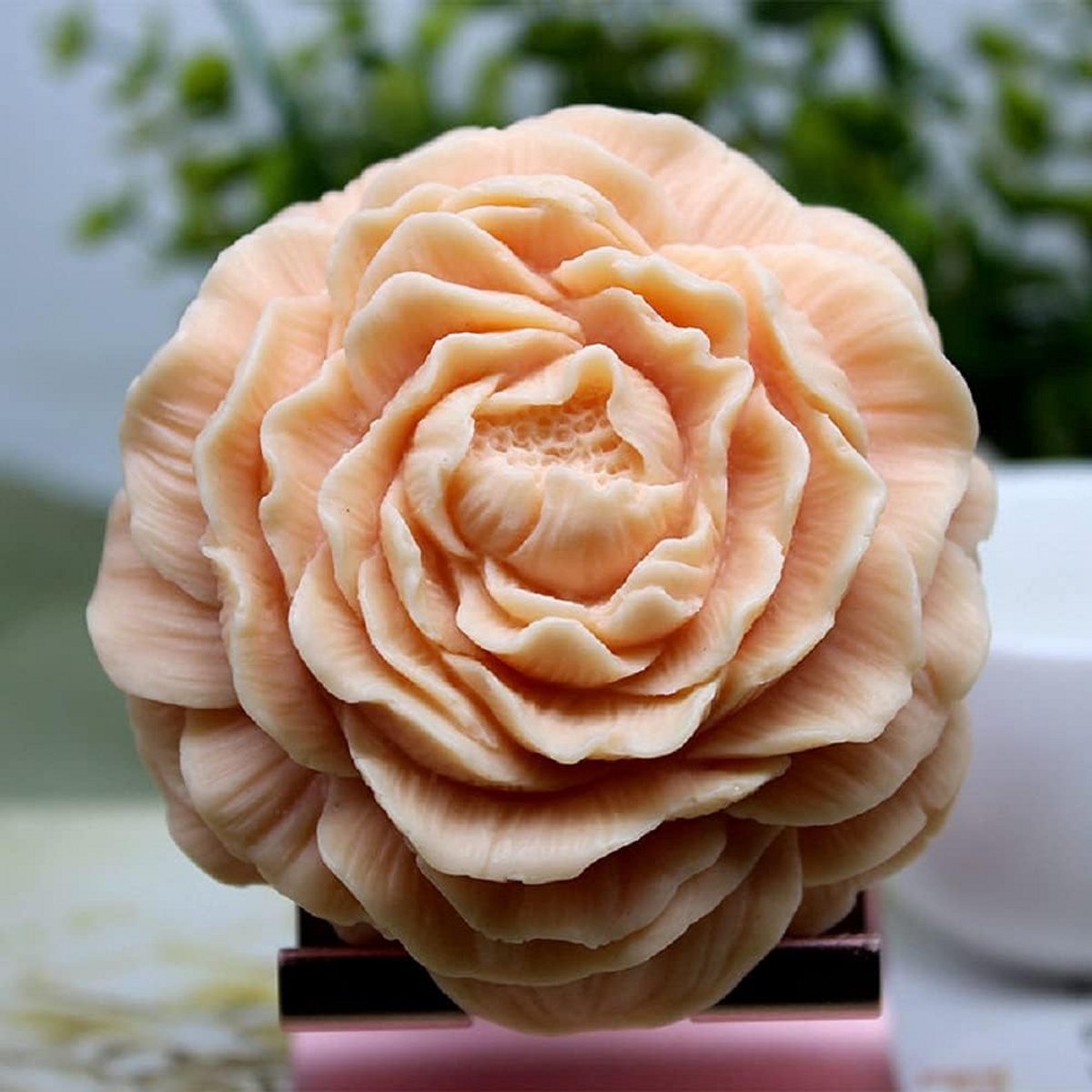 Ronde Pioenroos Silicone Mal voor Zeep, Kaarsen en Decoratie