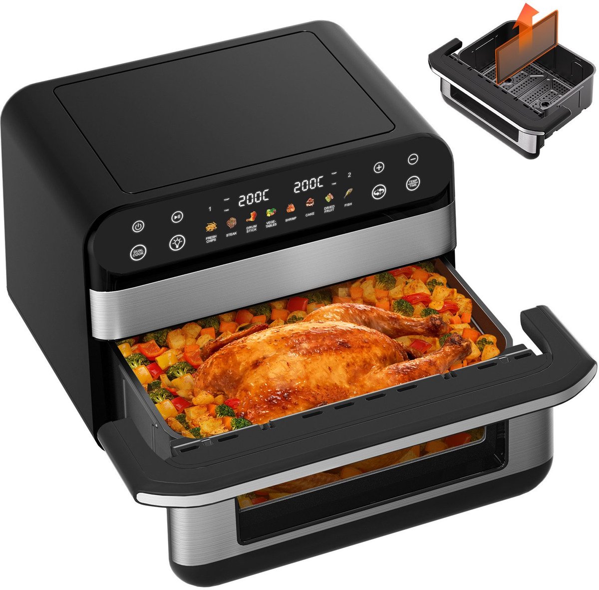 Fukstern Dubbele Airfryer XXL 11L met 2 Lades