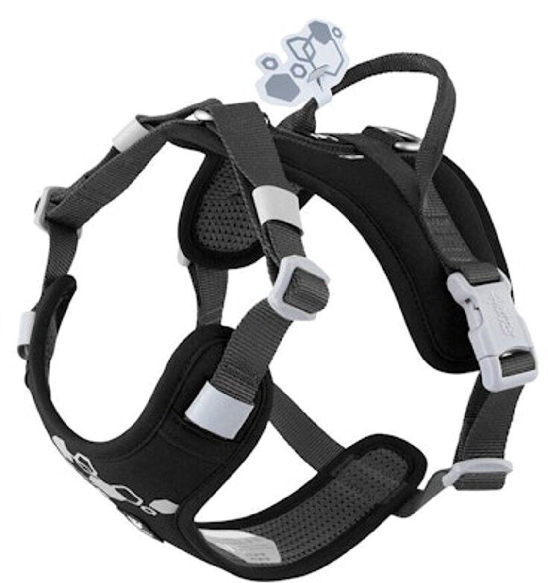 Hurtta Weekend Warrior Eco Harness 2 - Raven - 40-50 cm
