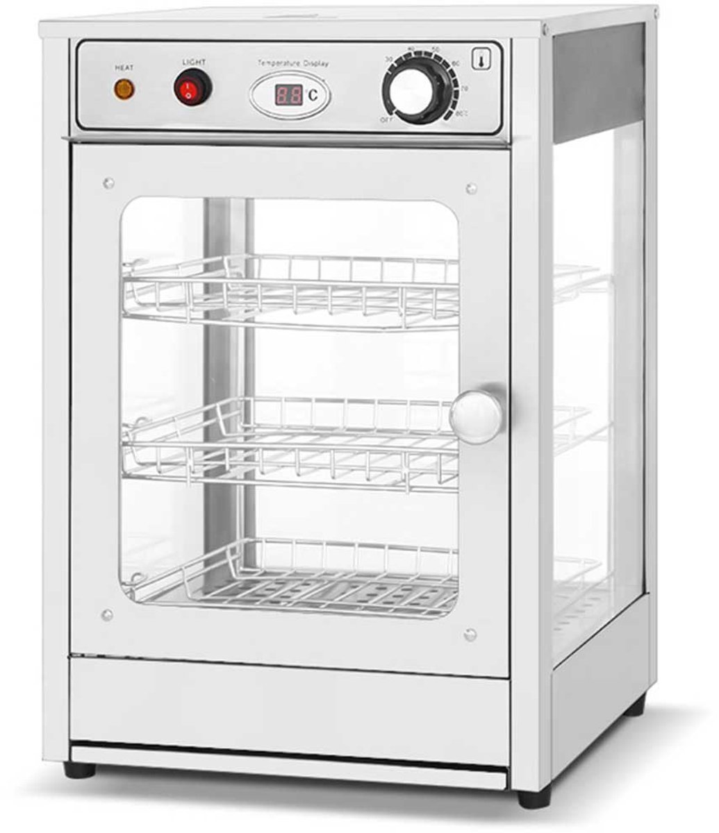 HCB® - Professionele Horeca Warmhoudvitrine - 230V - RVS / INOX - 37.5x35.5x52 cm (DxBxH) - 21 kg - 7454