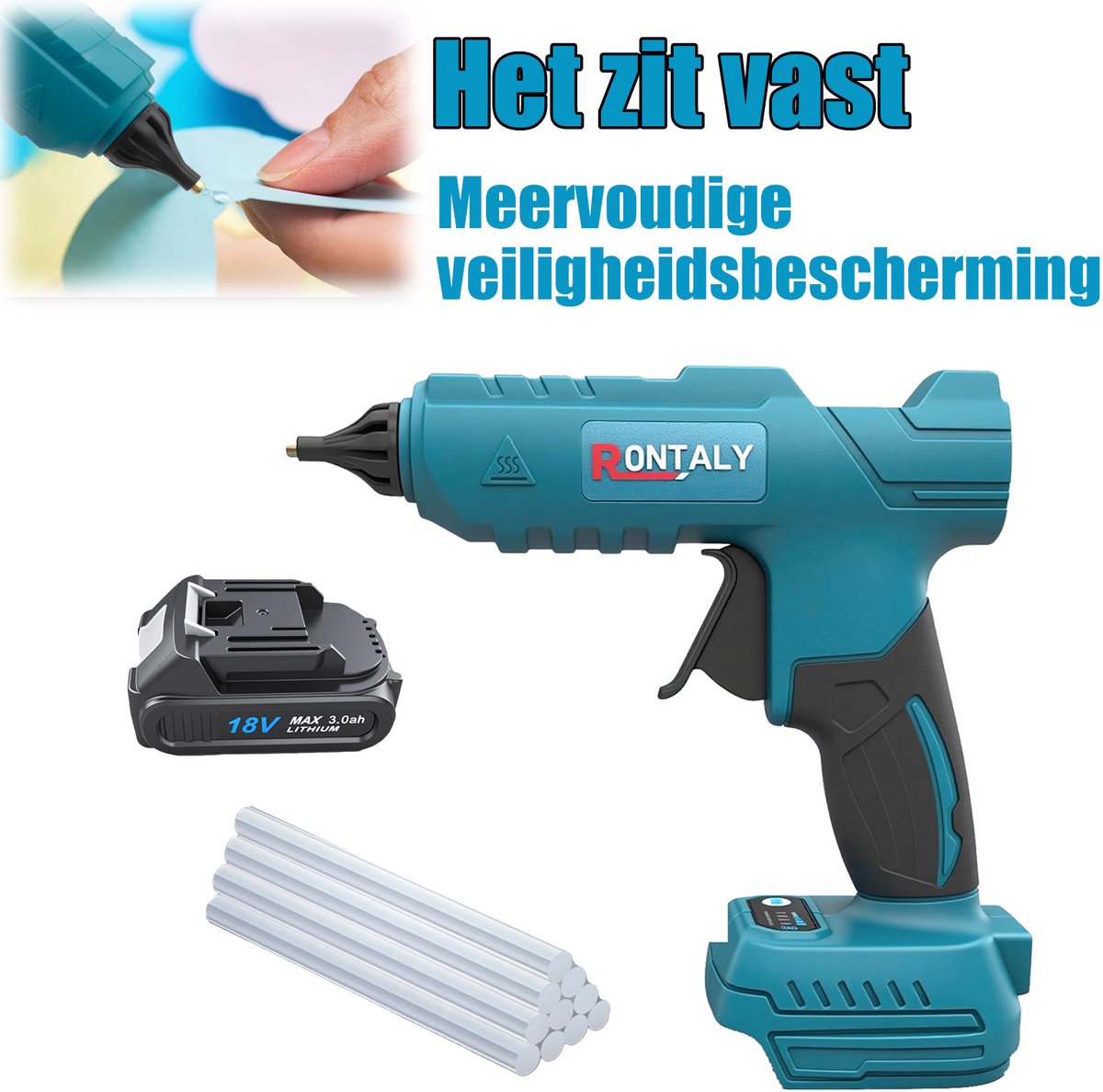 Heetlijmpistool kit met 10 lijmstiften (11mm), 20W snelle voorverwarming, hoge temperatuur voor schoolknutselwerk DIY kunst en snelle huisreparaties.