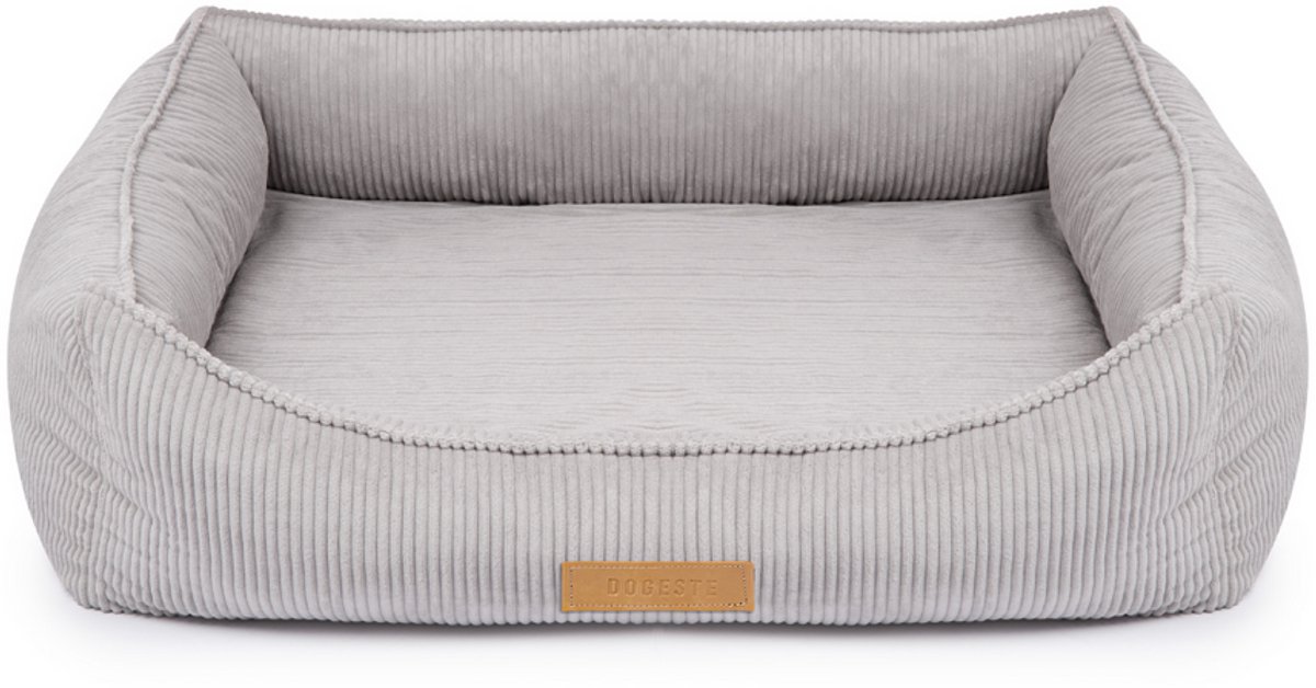 Dogeste FLEX XXL orthopedisch hondenbed voor grote honden, uitneembare matras, ribfluweel, afneembare hoes, kleur grijs