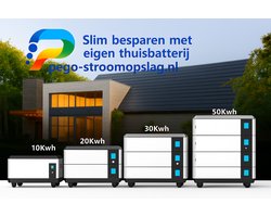 Thuisbatterij 10 kWh stapelbaar tot 60 kWh inclusief Deye 6 kWh Hybride omvormer