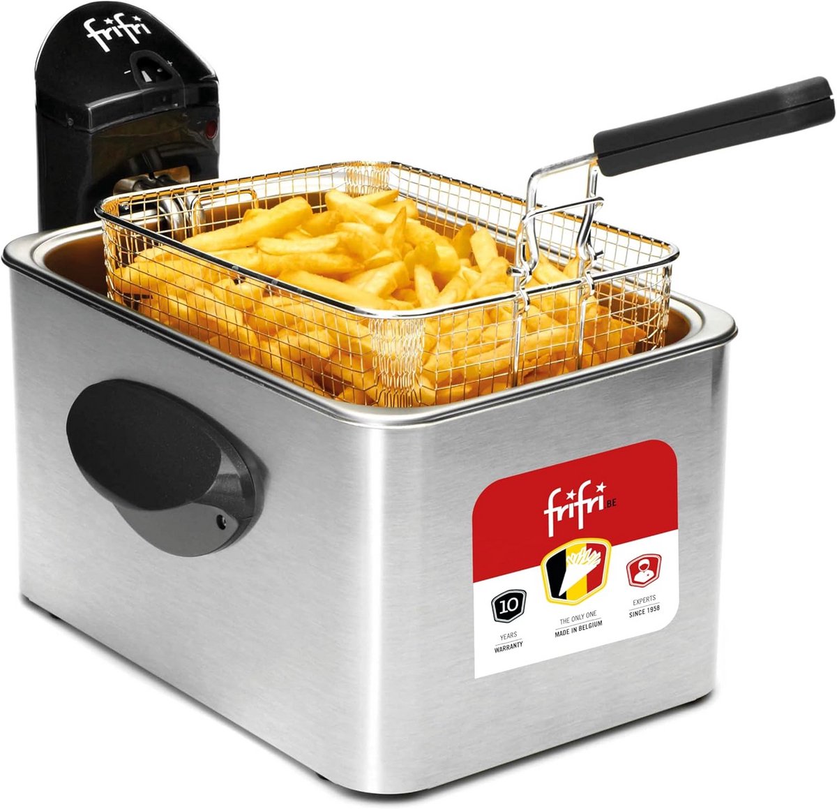 Friteuse 4,5L - Krachtig 3200W, Dubbele Filtratie en Rechthoekig Design