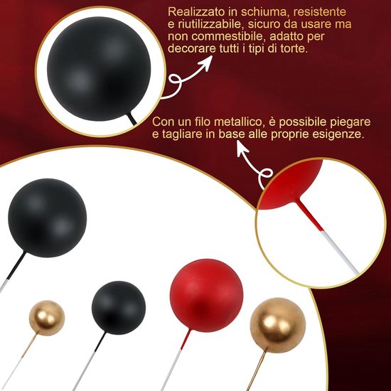 Tyqour 24 stuks taartdecoratie ballen taartdecoratie ballen DIY mini ballon cupcake-inzetstuk cake topper kleurrijke ballonnen taarttopper verjaardag voor verjaardagsfeest bruiloft jubileum babyshower