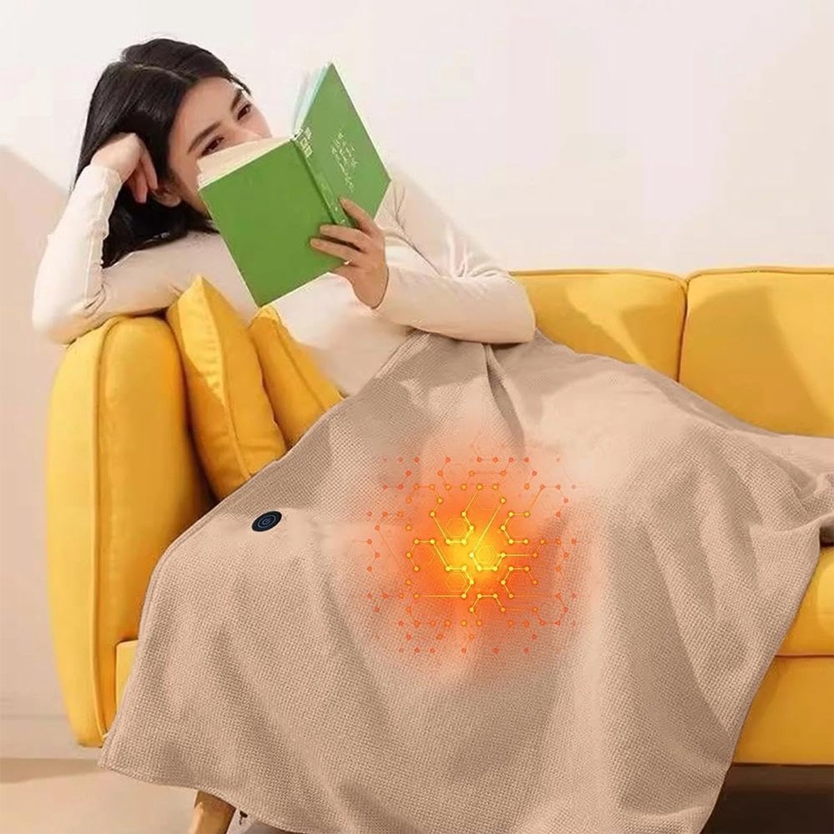 KZQ Elektrische Deken Draagbare Verwarmde Sjaal Voor Vrouwen Heated Shawl Blanket USB Heated Blanket Electric Shawl 3 Temperatuurstanden Snelwarmende Deken Opvouwbaar Drie Verwarmingsniveaus rood – foto 5