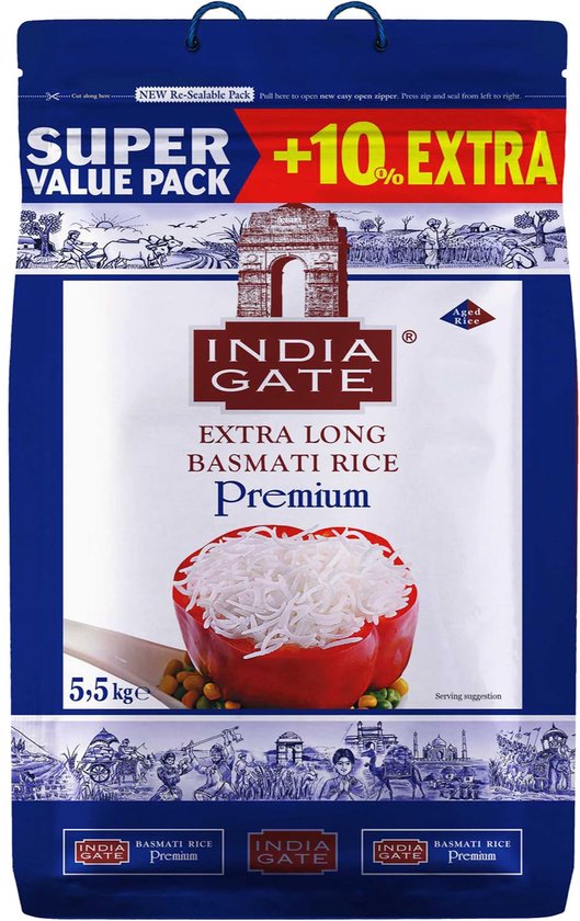 India Gate Extra Long Premium Basmati Rijst 5.5 kg – Superieure ...