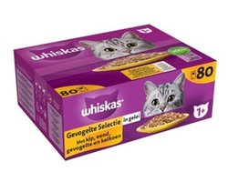 Whiskas 1+ Gevogelte Selectie in gelei - 80 x 85 g