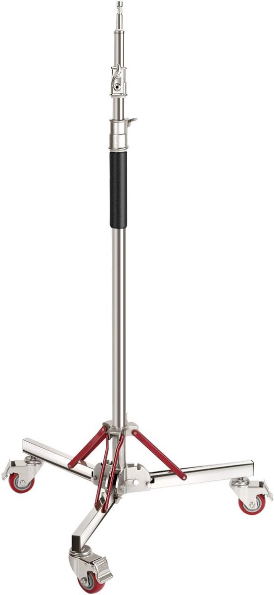 NEEWER Pro 100% roestvrijstalen lichtstatief met wieltjes, zwaar belastbaar, max. hoogte 305 cm (10 voet), ingeklapte hoogte 120 cm (3,9 voet) voor reflectoren, monolichten en andere apparatuur