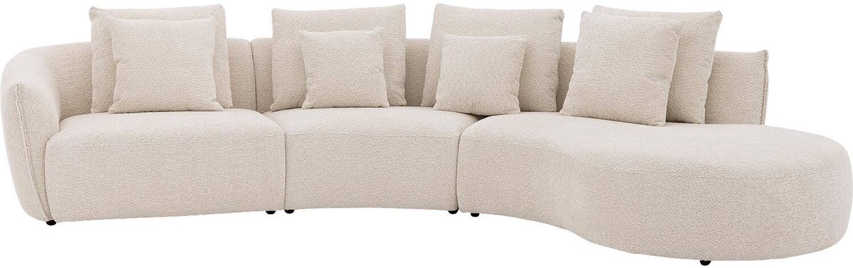 Goossens Fay Hoekbank - Stof - Wit - 364 x 85 x 203 cm - Rechts