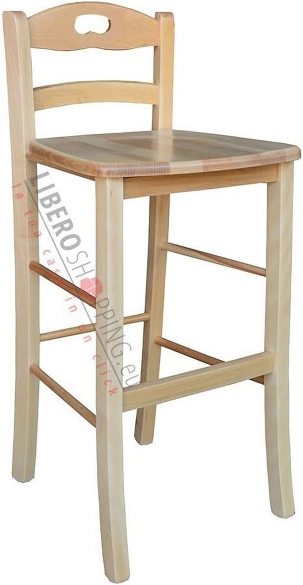 Massief houten snackkruk met rugleuning - 67 cm hoog