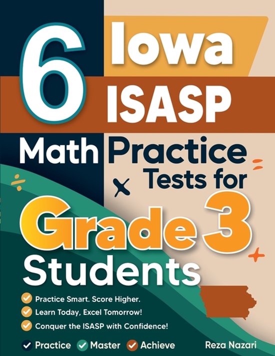 6 Iowa ISASP Math Practice Tests for Grade 3 Students - cover