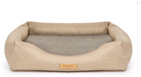 Lit orthopédique pour chiens Dogeste XXL pour grands chiens, velours côtelé, housse amovible, couleur beige