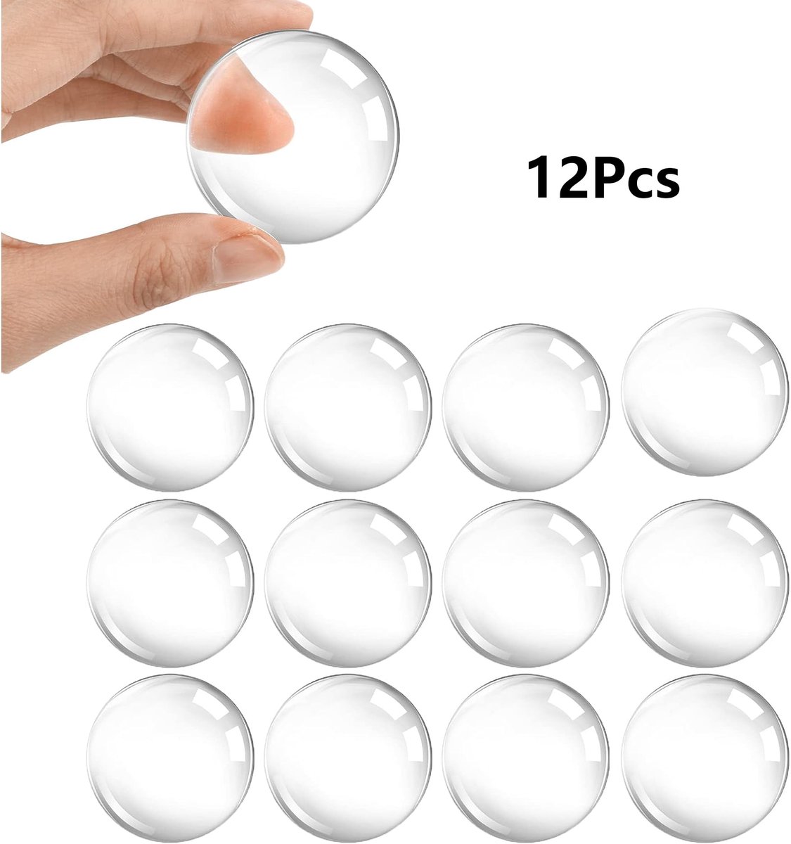 longziming - Zelfklevende Deurstopper voor Muur - Set van 12 Transparante Ronde Stootdempers - 40 mm - Beschermt Wand en Meubels - Voor Deuren en Kasten