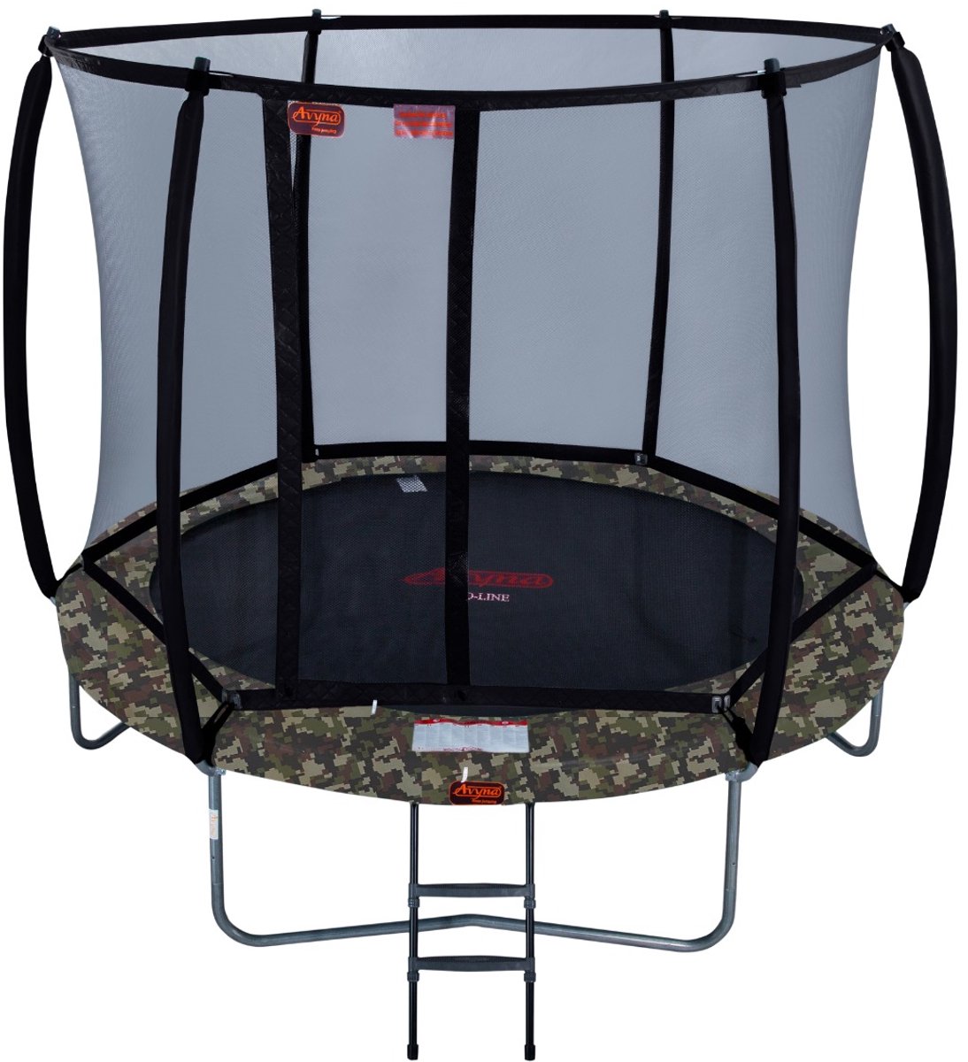 Avyna Pro-Line trampoline 08 met veiligheidsnet - Ø245 cm - Camouflage - gratis trapje