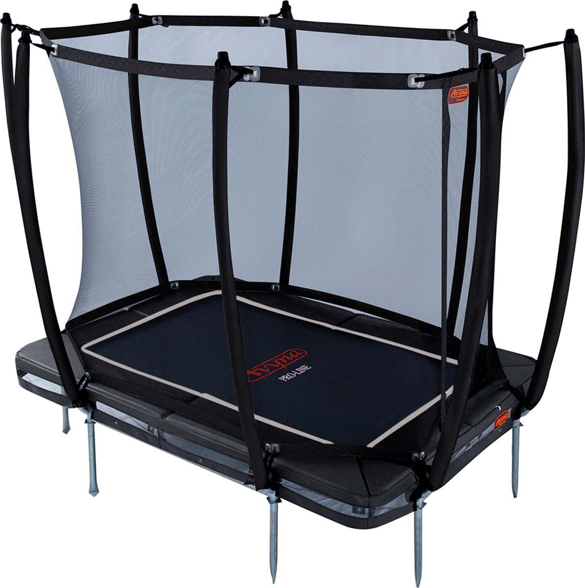 Avyna Pro-Line InGround trampoline 213 - 275x190 cm + Royal Class Veiligheidsnet - Zwart