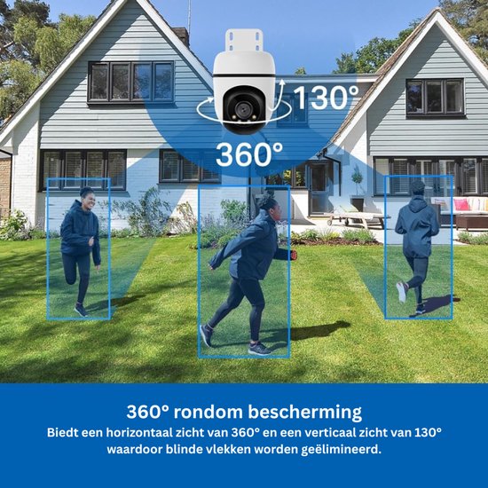 SNJY® Camerabewaking - Beveiligingscamera Buiten Draadloos - Bewakingscamera - 1080P - 360° Draaibare Camera - Wit van Merkloos — afbeelding 2