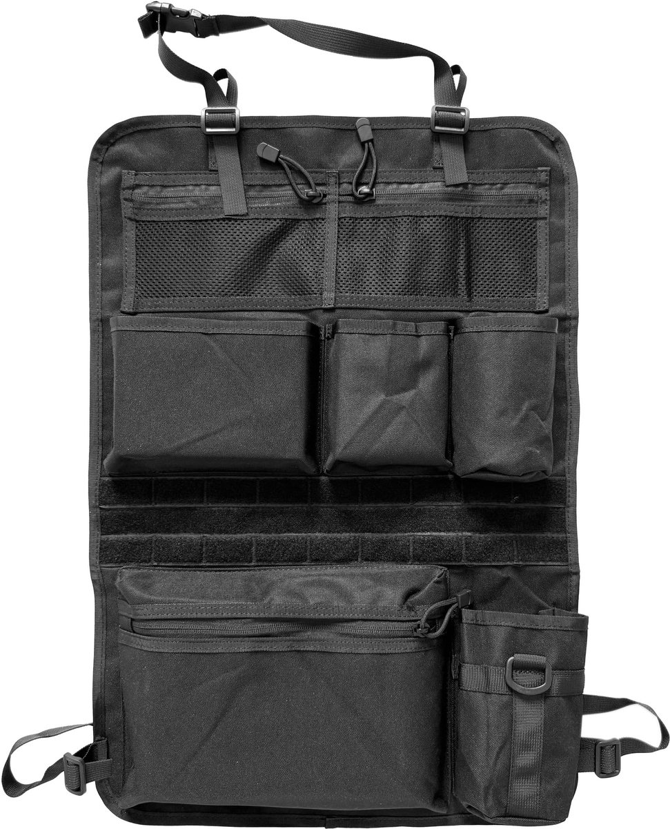 IMPERATORIS® Autostoel Organizer - Bescherming Achterkant Stoel - 7 compartimenten - Voor Kinderen en Reizen - Waterafstotend - 1 Stuk - Zwart - 5D x 42W x 62H