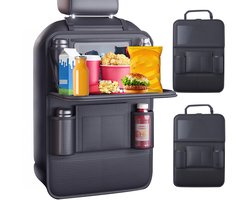 IMPERATORIS® Autostoel Organizer - Bescherming Achterkant Stoel - Met Tablet Houder en Opbergvakken - Voor Kinderen en Reizen - Waterafstotend - 2 Stuks - Zwart - 42 cm × 61 cm