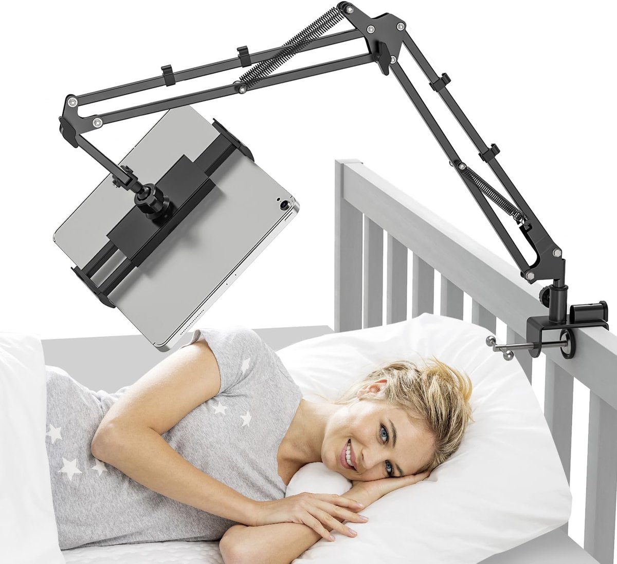Famanu – Tablet houder voor bed met meerdere metalen armen 360 graden draaibaar