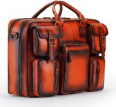 DE LAMASSU® (Kasper) XL Leren Business Tas 17 Inch – Echt Rundleer – Extra Ruim – 180° Openklapbaar – Premium Werk- & Reistas Unisex
