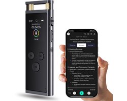 AI Digitale Voice Recorder - 64GB - AI Transcription en Samenvatting - Ondersteuning 102 Talen - App-bediening - voor Vergaderingen Interviews Lesgeven