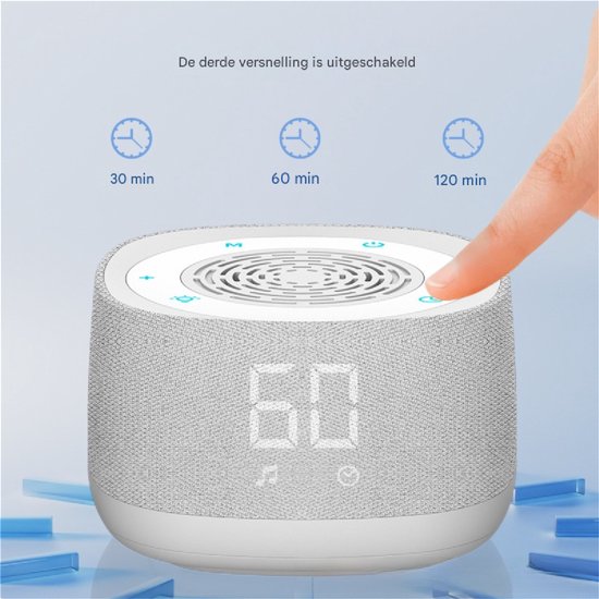 longziming -Draadloze Geluidsmachine - Compact Ontspanningsapparaat met Timer - Rustgevende Geluiden - Voor Slaap, Studie & Reizen - Wit van Longziming — afbeelding 4