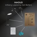 Contenu de la lampe loupe Wilberg: lampe, câble de chargement, adaptateur, manuel et chiffon.
