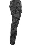 Camouflage cargo broek met trekkoord, cargo zakken en elastische enkels.