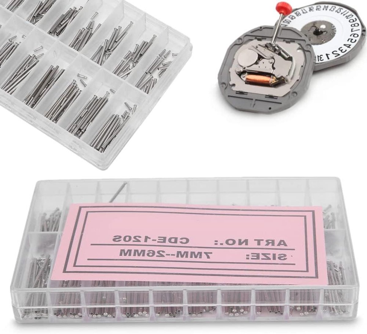 Horlogeband vervangingsset met wrijvingspennen, drukstangen en klinknageluiteinden - horlogeband sluiting riemen gespen - 1,2 mm dikte - horlogereparatie - vervanging - accessoires.