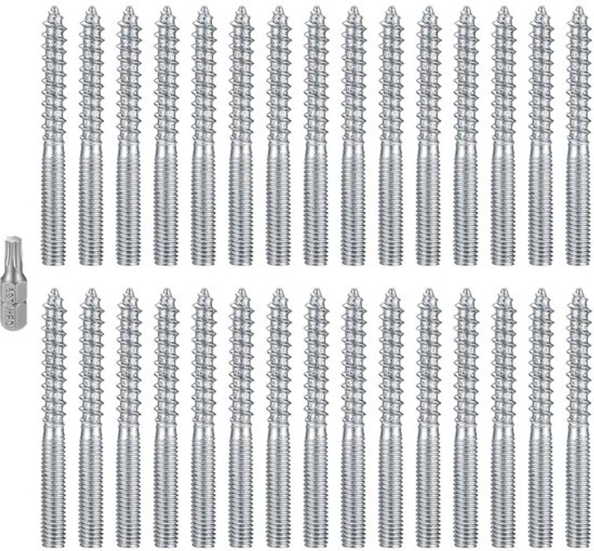 30-delige M6 Torx houtschroeven voor wandmontage 60 mm