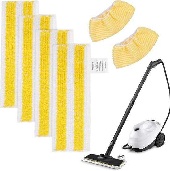 Set de 6 pièces - Pour nettoyeurs vapeur Karcher SC - Tampons de nettoyage en microfibre de rechange - Accessoires de balai de rechange - Tampons de balai de rechange - Convient aux nettoyeurs vapeur Karcher EasyFix SC2 SC3 SC4 SC5