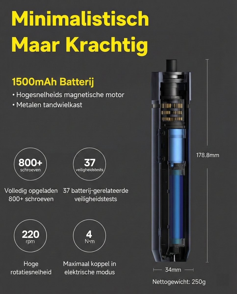 HOTO Tools Electric Precision Screwdriver Kit - Nederland