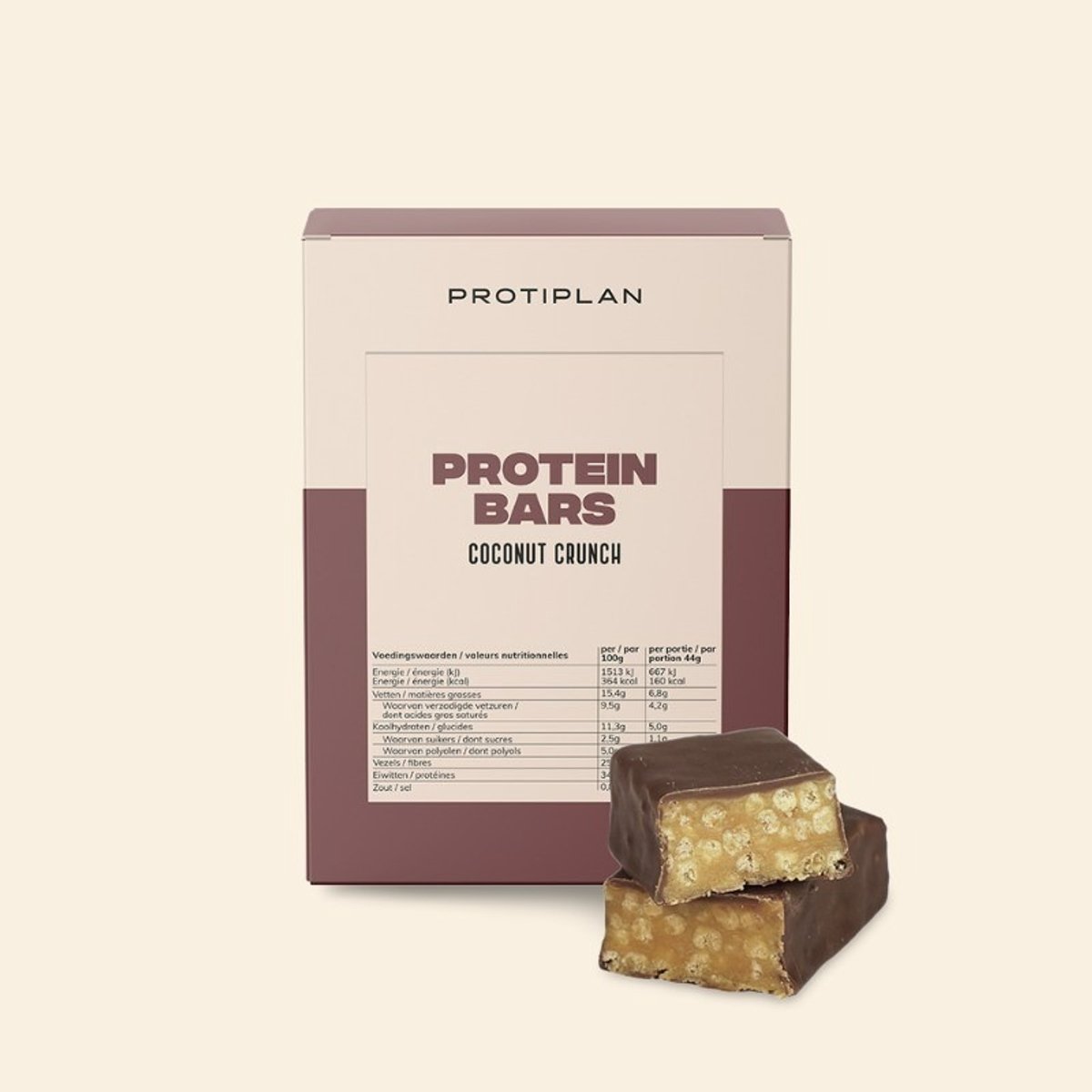 Protiplan - Reep Kokos Crunch - 7 x 44 g - Koolhydraatarm snack