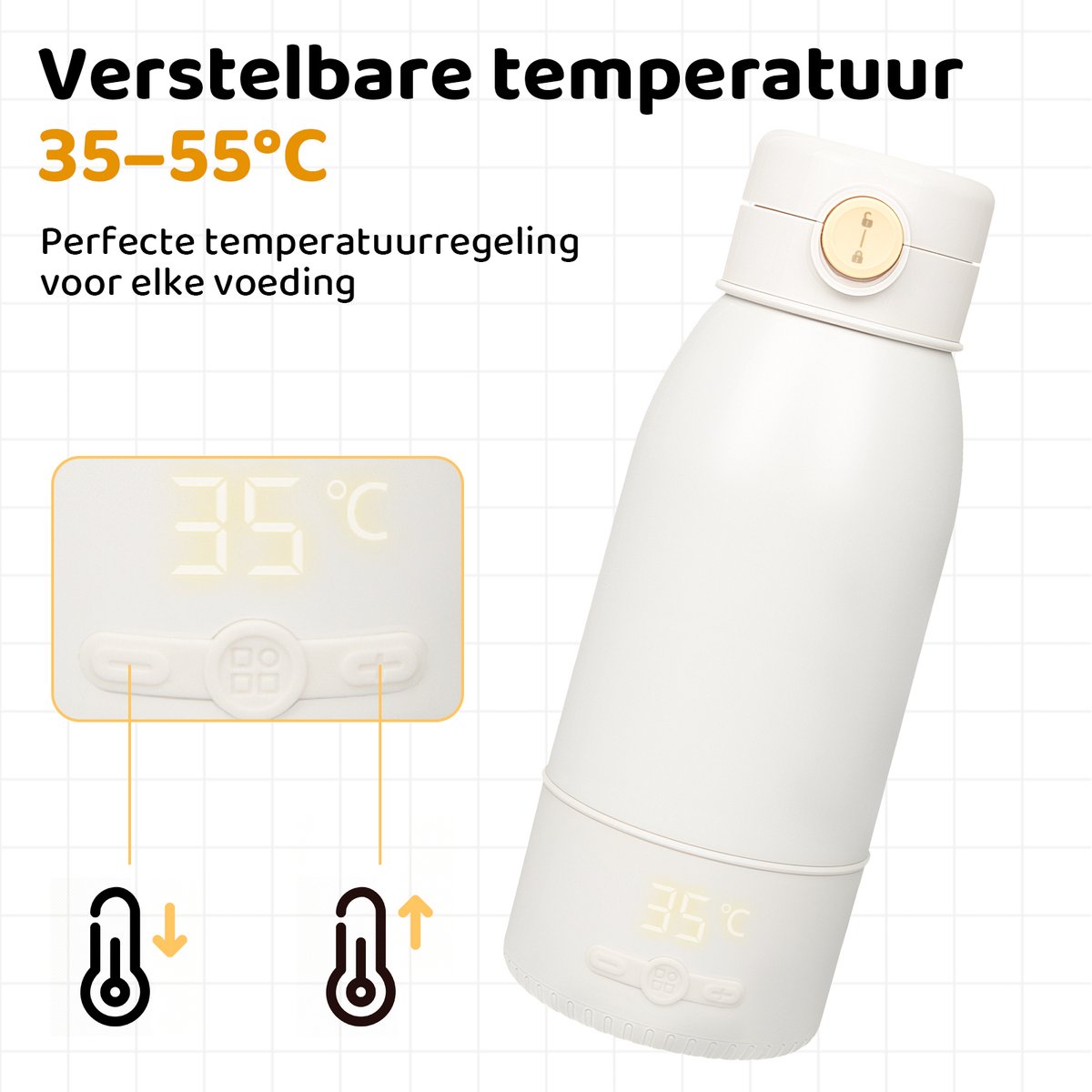 Draagbare Flessenwarmer 500ml - USB-C Accu & Snoerloos thumbnail 2