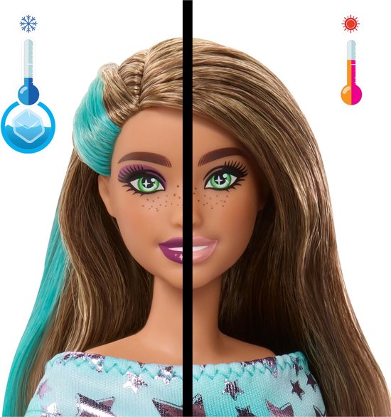 Barbie Uitpakparty Dierenverjaardag - Barbiepop met blauwe highlights