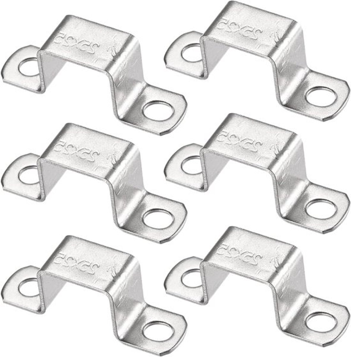 U-vormige verbindingsbeugel 22 x 27 mm van 304 roestvrij staal voor deur - set van 6 stuks - veerkanaal inclusief