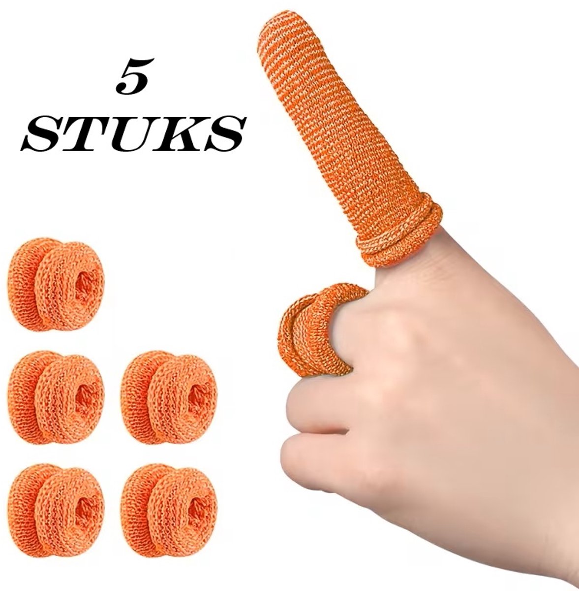 @ Lu’s Today™ – Care Essentials - Vingerbob - Vingerbeschermers - Vingersok - Oranje - 5 Stuks