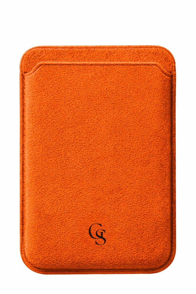 GoldStandard - Alcantara Pasjeshouder - Pasjeshouder - Geschikt voor MagSafe - Alcantara Card Holder - Pasjeshouder - Orange