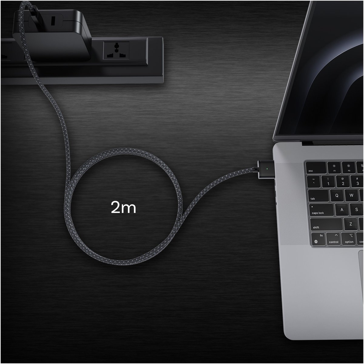 USB-C naar MagSafe 3 oplaadkabel 2m 140W snellader kabel voor MacBook Air Pro veilig magnetisch laadkabel zwart - Afbeelding 5