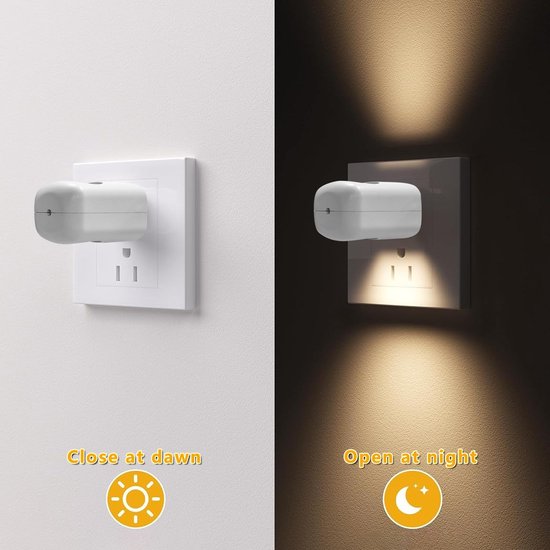 6 Stuks Mini LED Nachtlampjes met Lichtsensor - Plug-in Stopcontactlampjes voor Slaapkamer en Gang - Sfeerverlichting van Dusk tot Dawn - Energiesparende Binnenkamerlampen van Merkloos — afbeelding 4