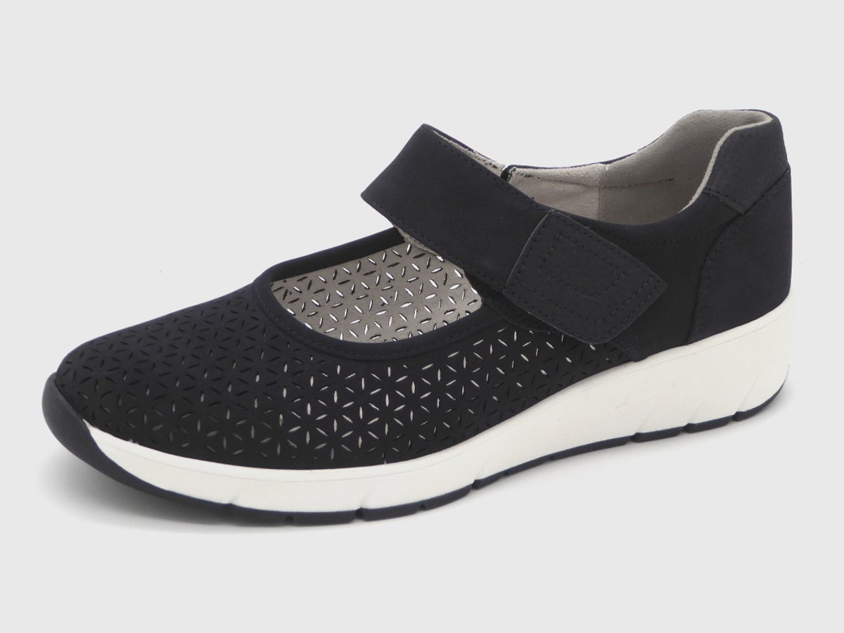 Jana Dames Bandschoen - 24664-80E Donkerblauw - Wijdte H - Maat 41