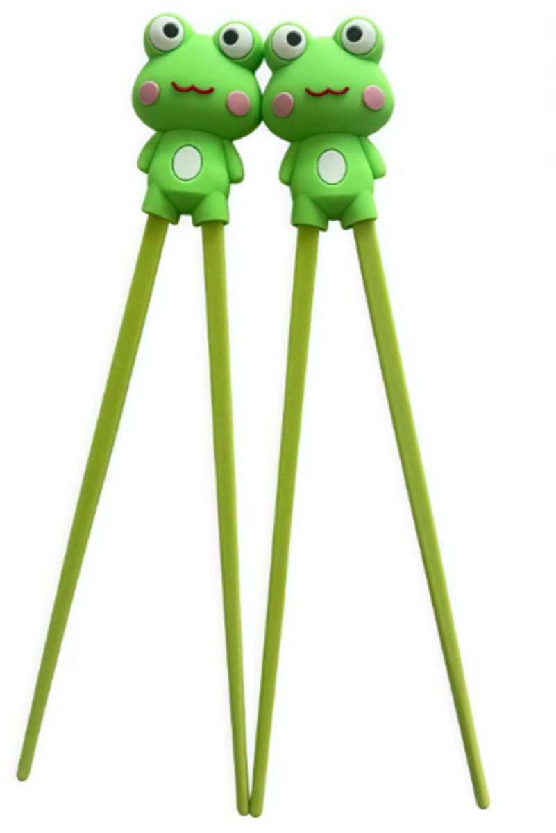 ProductGoods Kinder Eetstokjes – Kikker – Met Hulpstuk – 2 Stuks – Groen