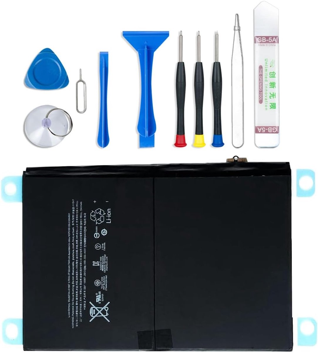 Battery Compatible with iPad Air 2 – iPad 6 6th Generation – A1547 A1566 A1567 – 7340mAh 3.76V 27.62Whr – Installatie Gereedschap