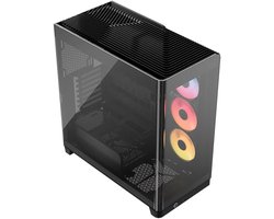 Boîtier ATX moyen-tour CORSAIR FRAME 4500X LR-R ARGB - Glas trempé incurvé - Zwart (3 ventilateurs LX120-R)