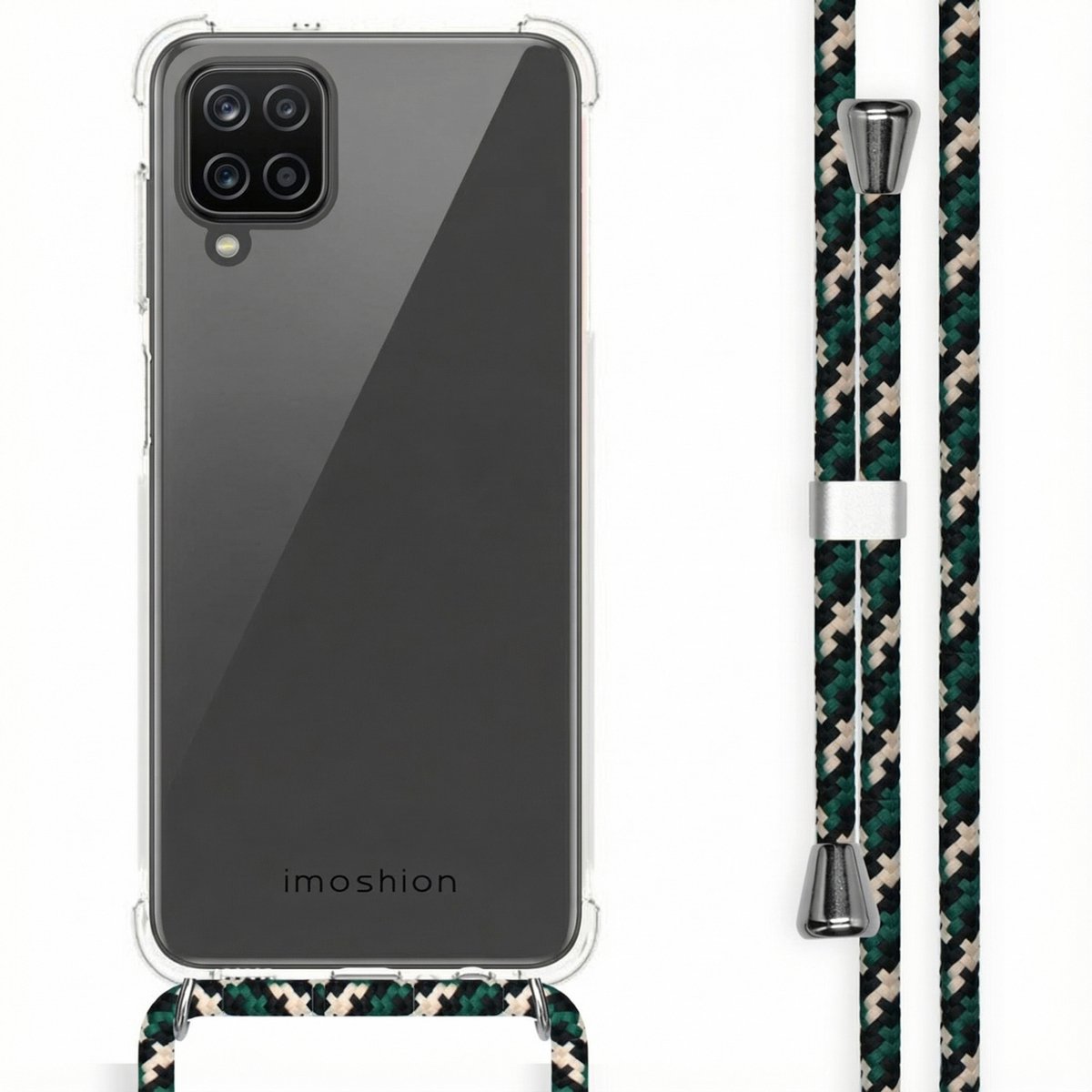 imoshion Hoesje - Geschikt voor Samsung Galaxy A12 - Backcover met koord - Green Multi Color